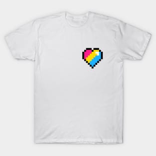 Pansexual Pride Pixel Heart T-Shirt